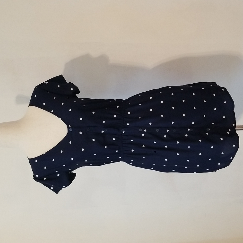 Kimchi blue navy blue polka dot button down dress